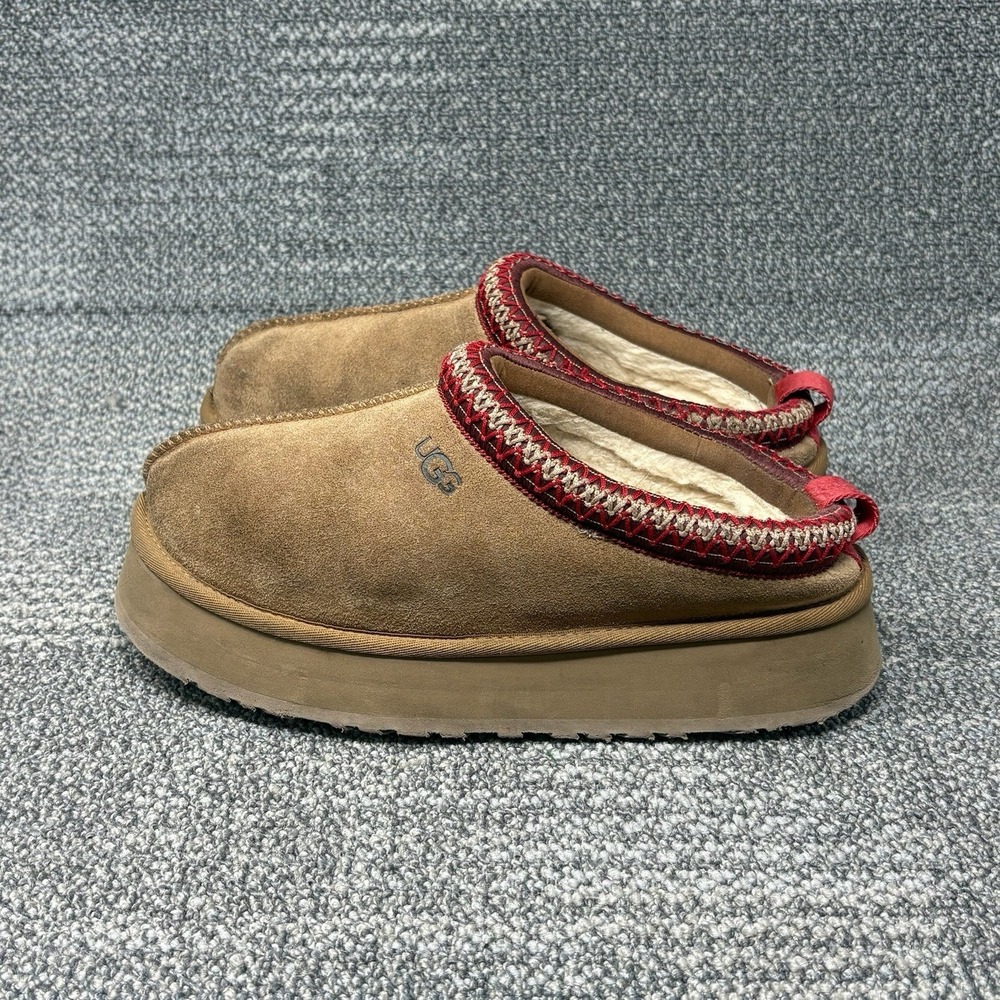 UGG Tazz II Platform Slipper Chestnut Suede Clog Size 8 Cozy Tasman Trendy Boho
